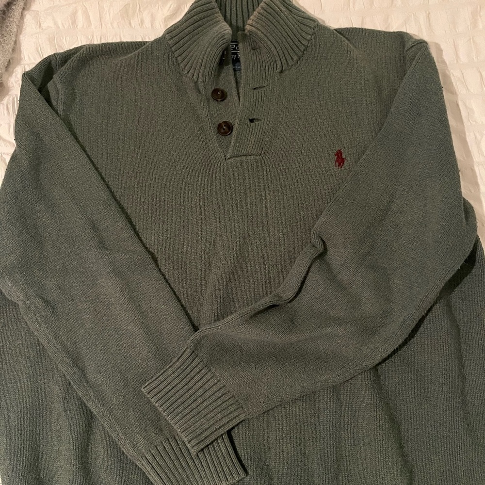 Polo Ralph Lauren Button Green Sweater